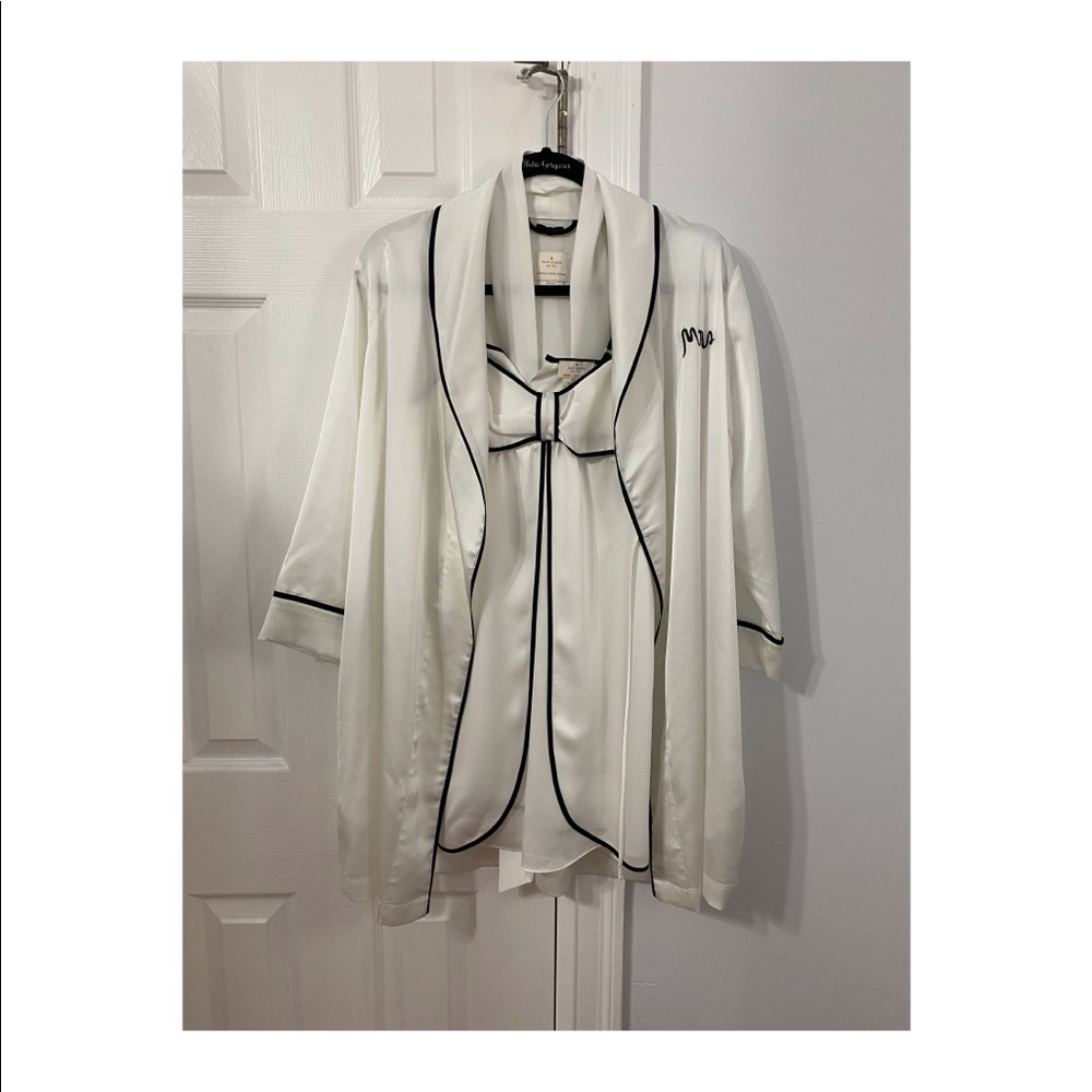 New kate spade satin bridal robe with slip